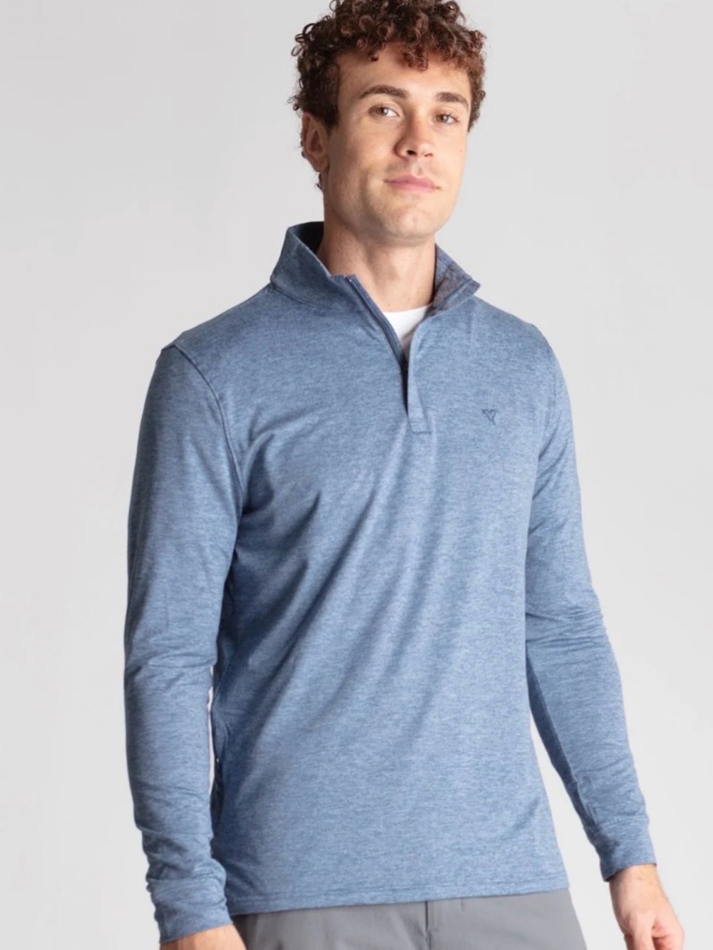 Birddogs Vintage Indigo Heather Quarter-Zip Pullover Mens Blue Gray Medium